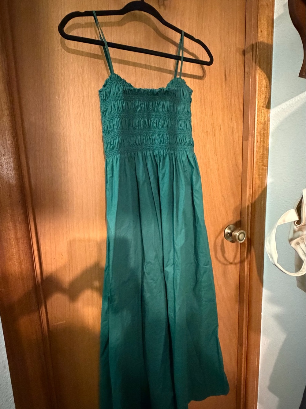 pistola Teal Smocked Maxi Dress